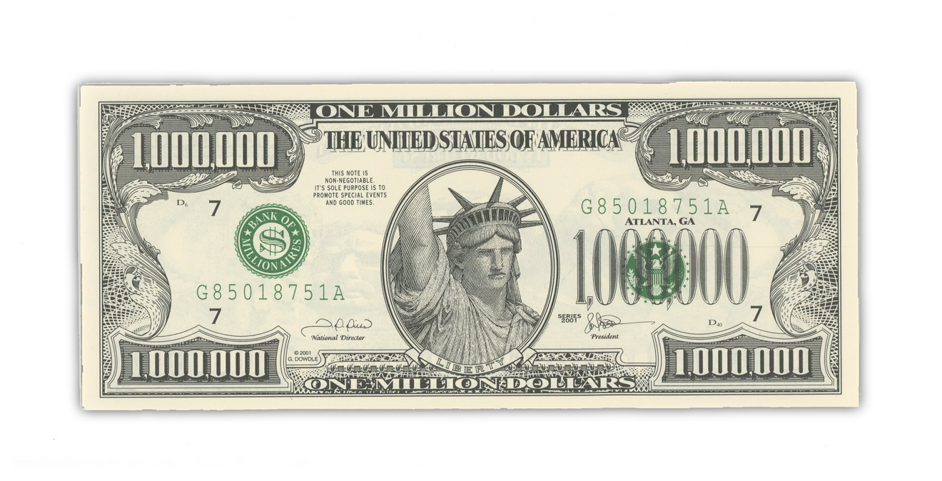 new 1000000 dollar bill