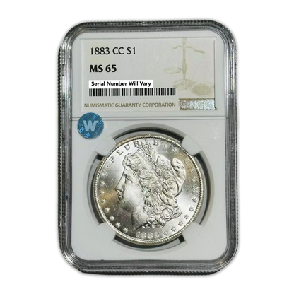 1883 Morgan Silver Dollar Carson City - NGC MS65 Sight White