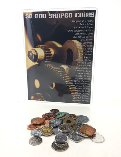 Odd Shaped Coins - Set of 30 Different Coins from Around the World