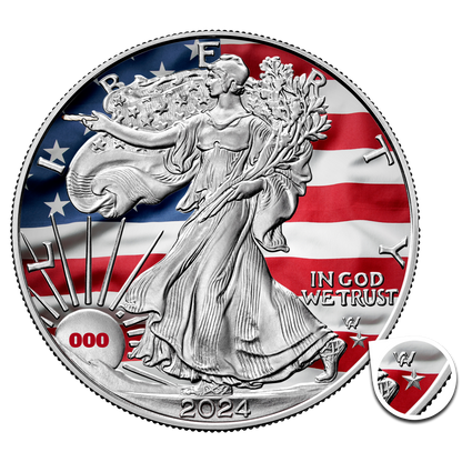 2024 American Flag Silver Eagle First Star Privy