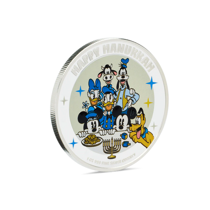 2024 Happy Hanukkah Disney Season's Greetings 1 oz Silver