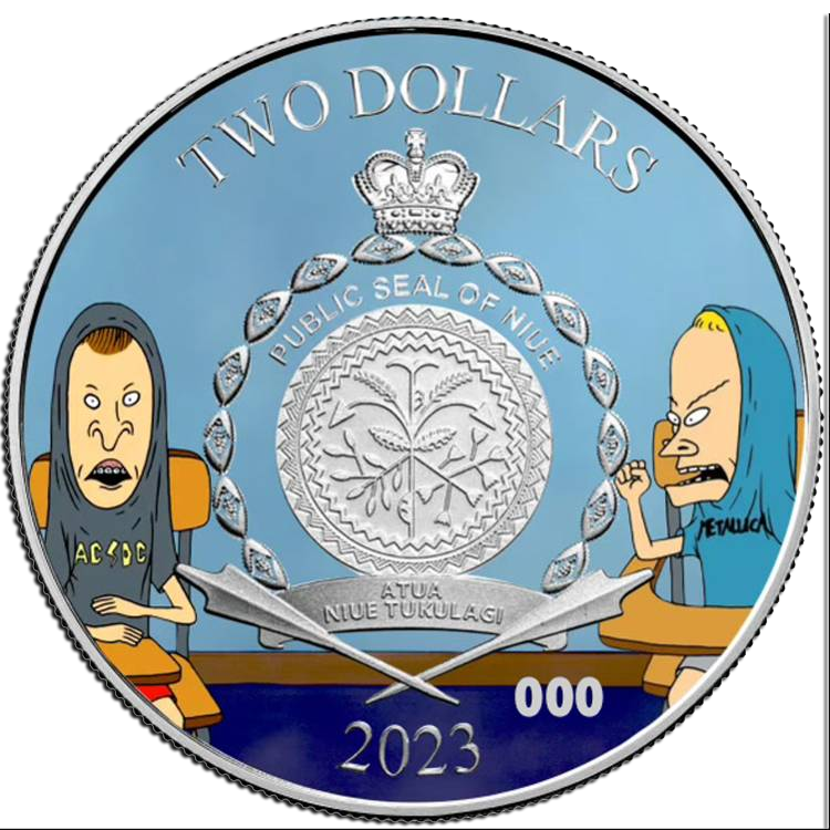 2023 Niue Beavis & Butthead Headbanger Edition 1 oz Silver Coin