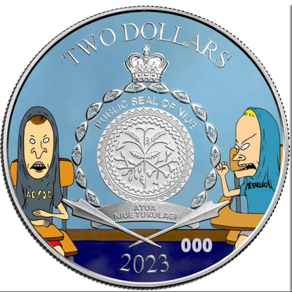 2023 Niue Beavis & Butthead Headbanger Edition 1 oz Silver Coin