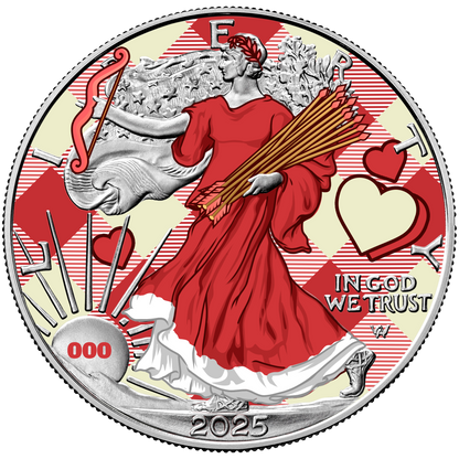 2025 Chromatics Shot Through the Heart Valentine Day Silver Eagle