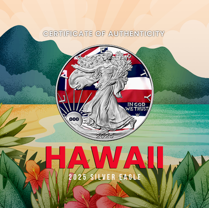 2025 State Flags Silver Eagle - Hawaii Limited Edition