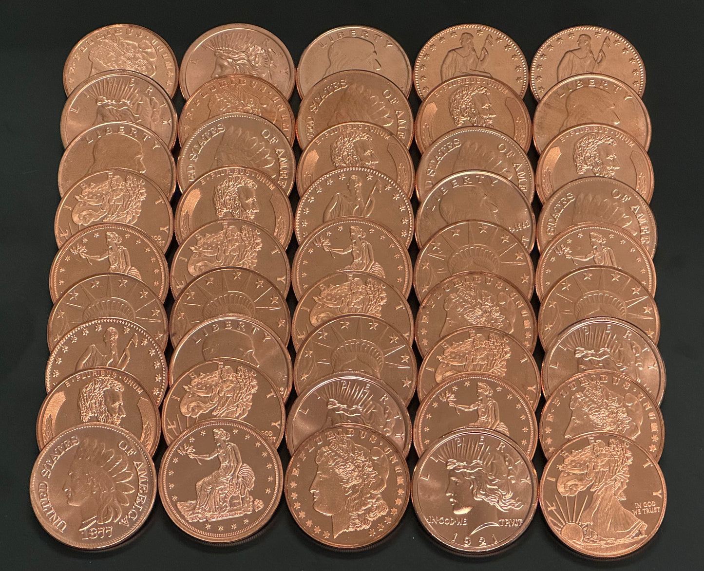 1 oz Copper Round 10 pcs Grab Bag