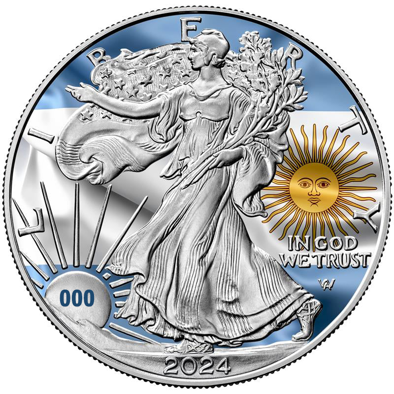 2024 Flags of the World Silver Eagle - Argentina - First Edition