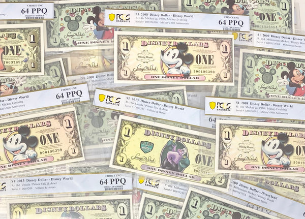 Walt Disney Dollars offers $1 $5 $10 envelope 2009