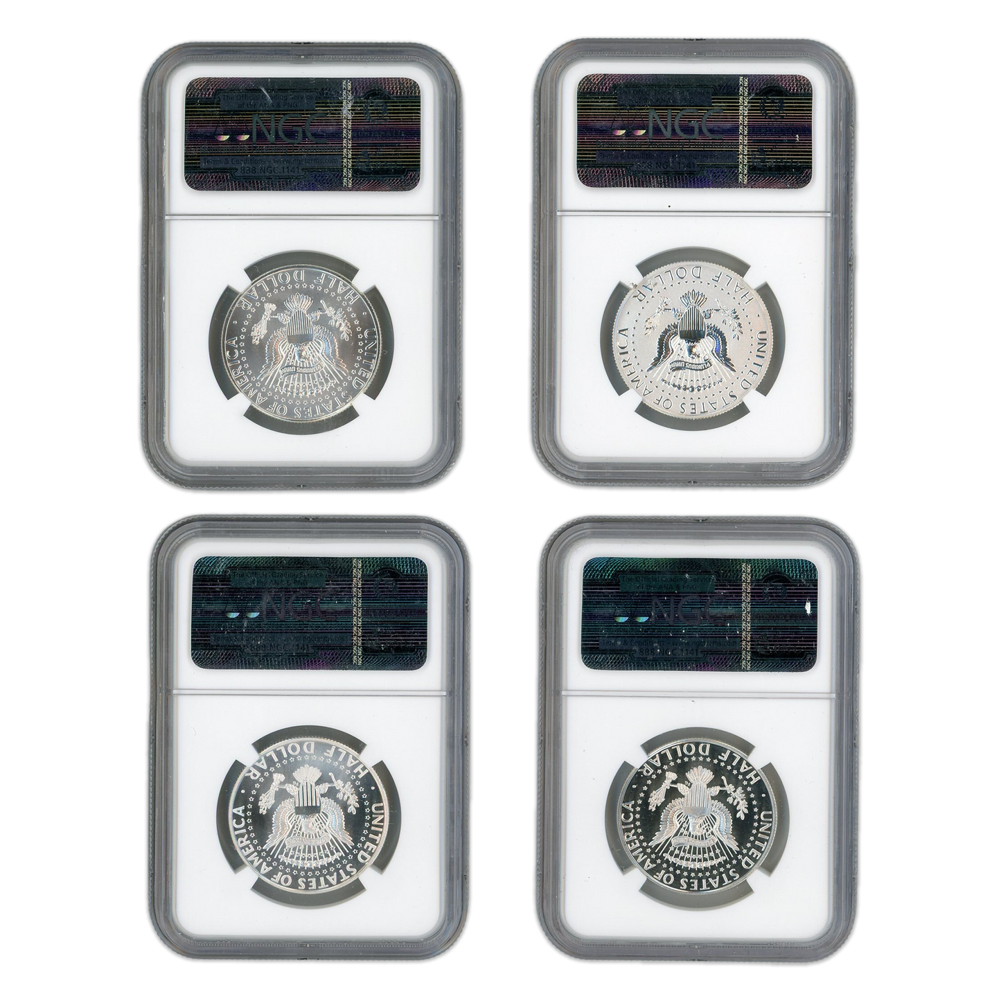 2014 Kennedy Silver Half Dollars - High Relief Early Releases - 4 pc Anniversary Set - NGC PF70