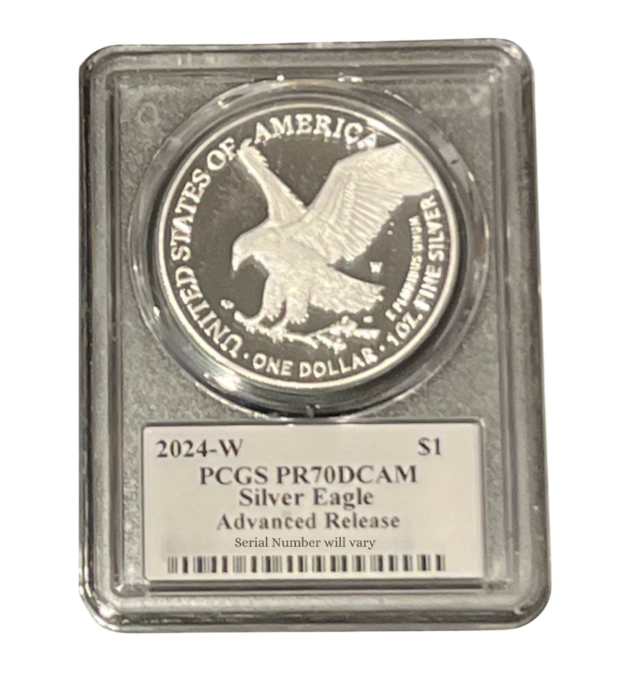 2024-W Silver Eagle - Advance Release & Cleveland Signature - PCGS PR70 DCAM