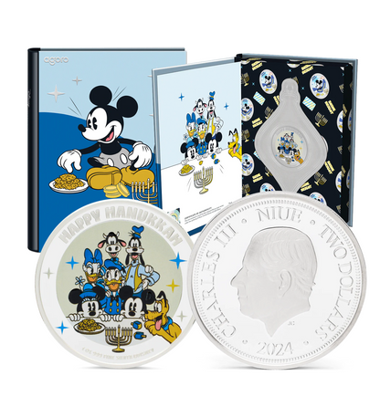 2024 Happy Hanukkah Disney Season's Greetings 1 oz Silver