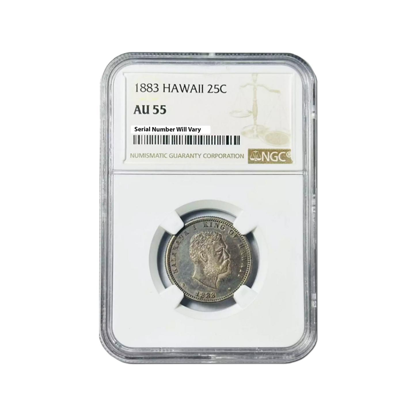 1883 Hawaii Quarter Dollar - NGC AU55