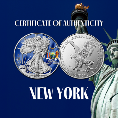 2024 State Flags Silver Eagle - New York Limited Edition