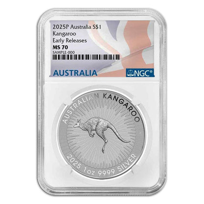 2025P Australia Silver Kangaroo 1 oz Silver - NGC MS70 Early Releases