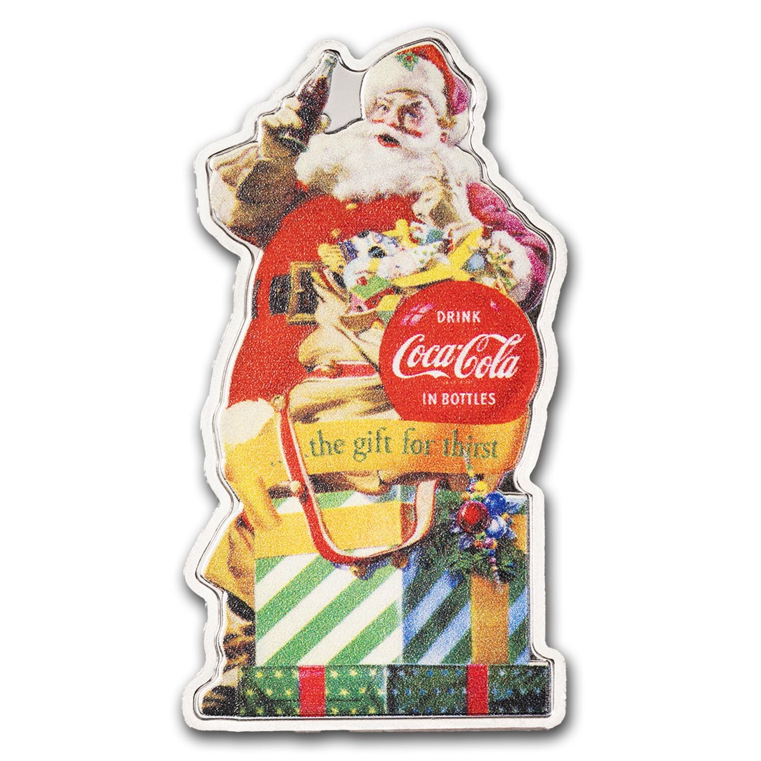 (4) Franklin Mint Coca- Cola Bottle Shaped Santa deals Claus's.