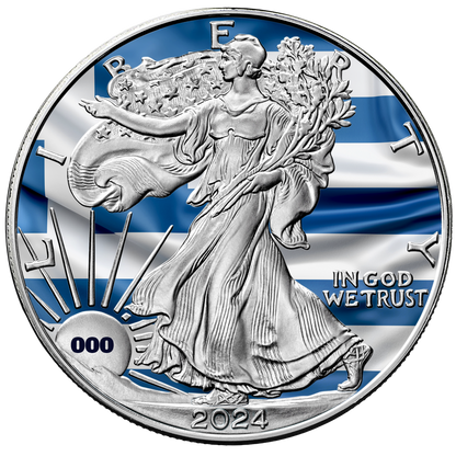 2024 Flags of the World Silver Eagle - Greece - First Edition