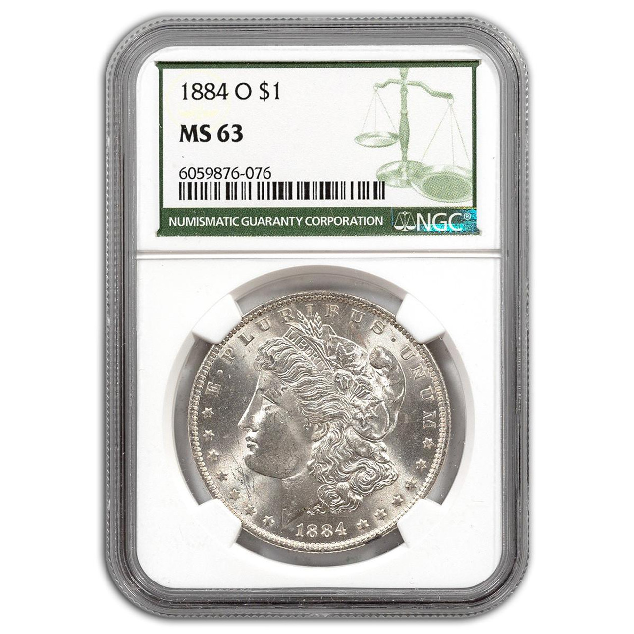 1884 O Morgan Silver Dollar New Orleans - NGC MS63 Green Label