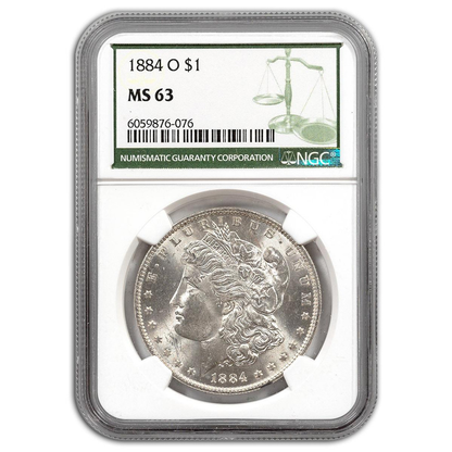 1884 O Morgan Silver Dollar New Orleans - NGC MS63 Green Label