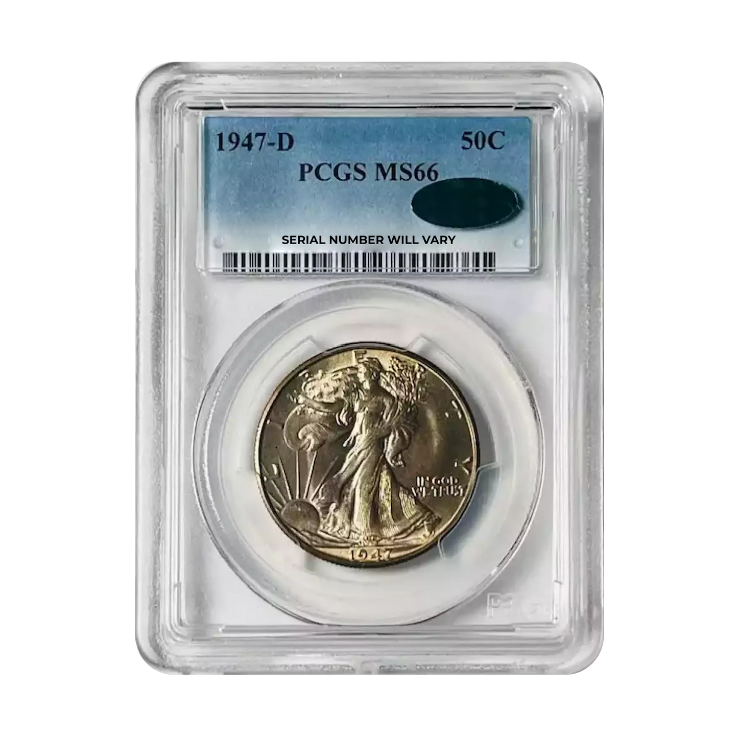 1947-D Walking Liberty Silver Half Dollar - PCGS MS66 CAC