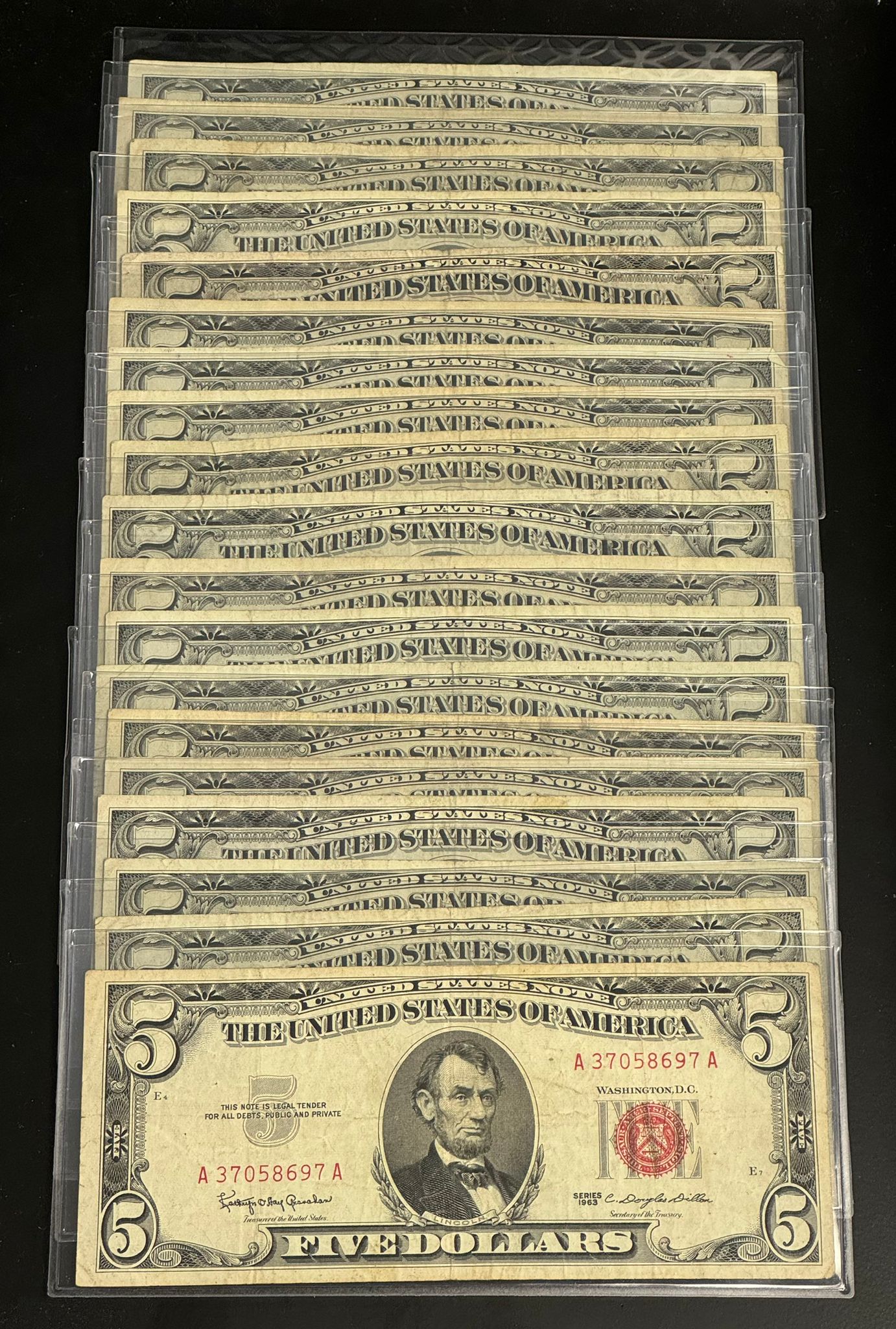 Cowboy State $5 Red Seal Notes - Very Fine