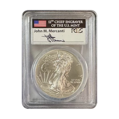 2013 Silver Eagle - Mercanti Signature Label - PCGS MS69 First Strike