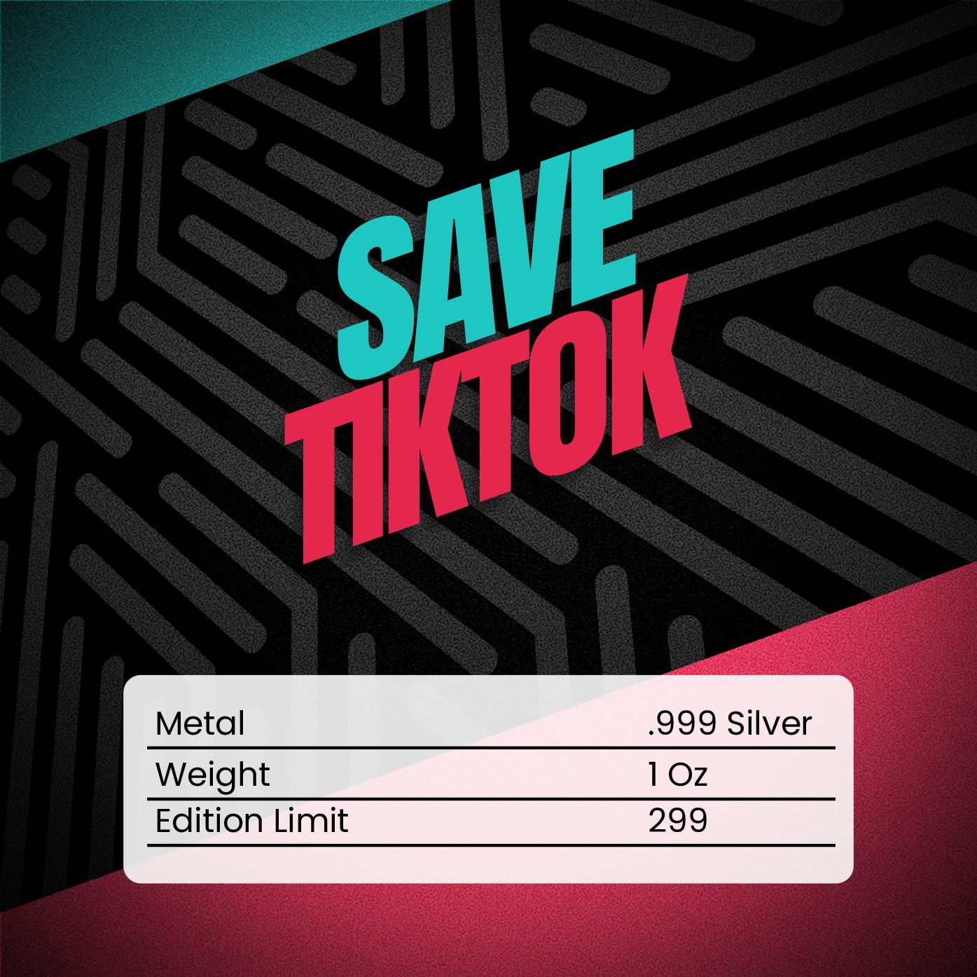 Chromatics Save TikTok 1 oz Silver Bar