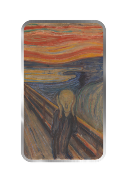 Chromatics The Scream Silver Bar 1 oz Silver - Fine Art Series