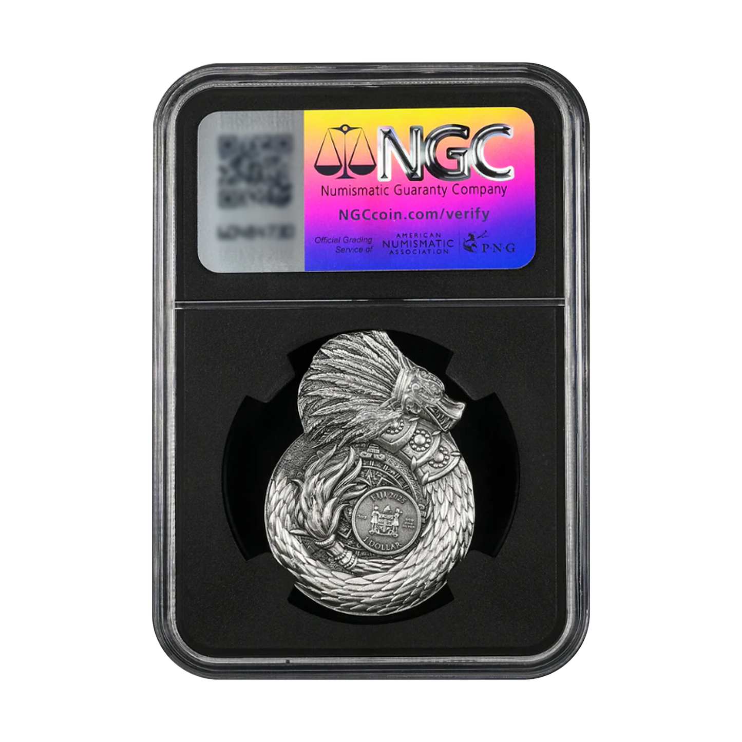 2025 Fiji Aztec Mayan Dragon Shaped 1 oz Silver - NGC MS70