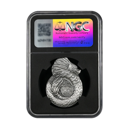 2025 Fiji Aztec Mayan Dragon Shaped 1 oz Silver - NGC MS70