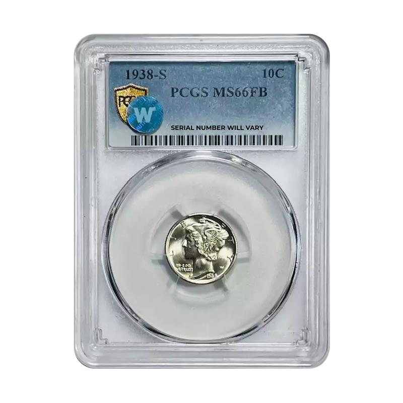 1938-S Mercury Dime - PCGS MS66FB Sight White