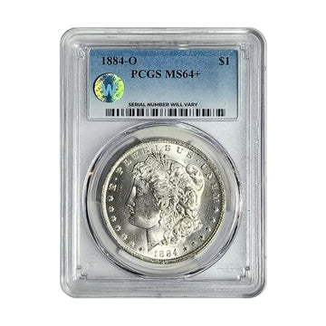 1884-O Morgan Silver Dollar New Orleans - PCGS MS64+ Sight White