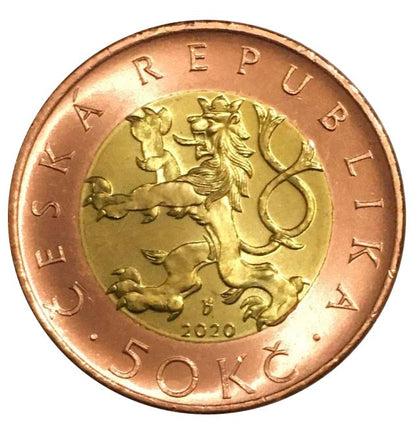 2025 Czech Republic 50 Korun Lion "Most Beautiful Coin in the World" in Card