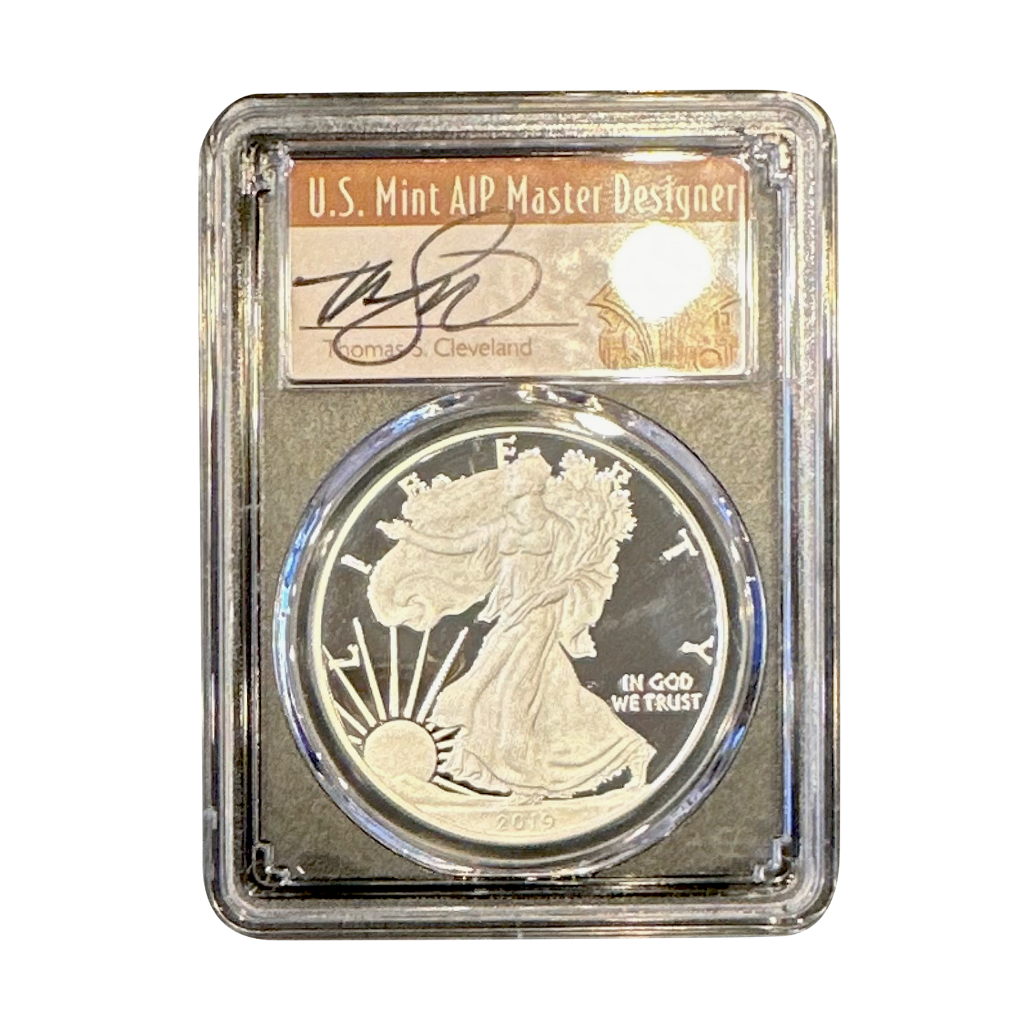 2019 W Proof Silver Eagle Two-piece Set- PCGS PR70 DCAM- Cleveland Signature FDOI-Washington DC & Philadelphia Release