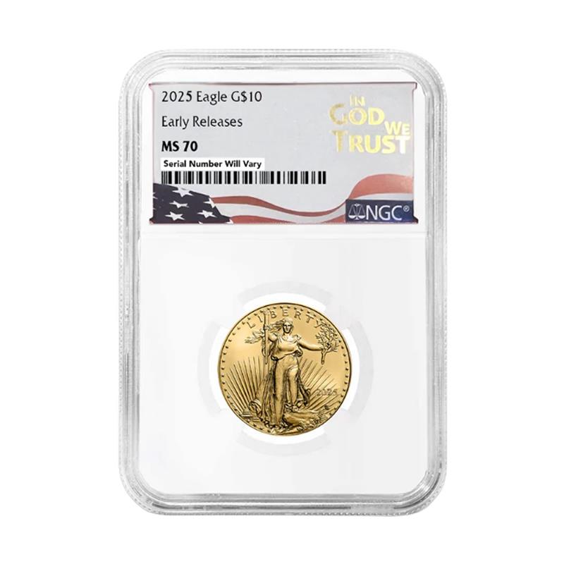 2025 $10 Gold Eagle in God We Trust Label - NGC MS70 Early Releases