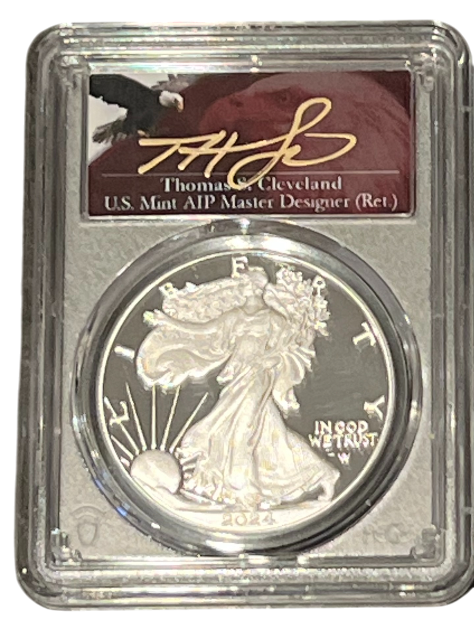 2024-W Silver Eagle - Advance Release & Cleveland Signature - PCGS PR70 DCAM