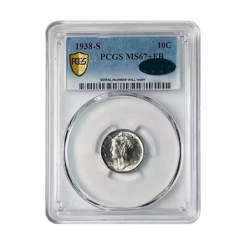 1938-S Mercury Dime - PCGS MS67+ FB CAC