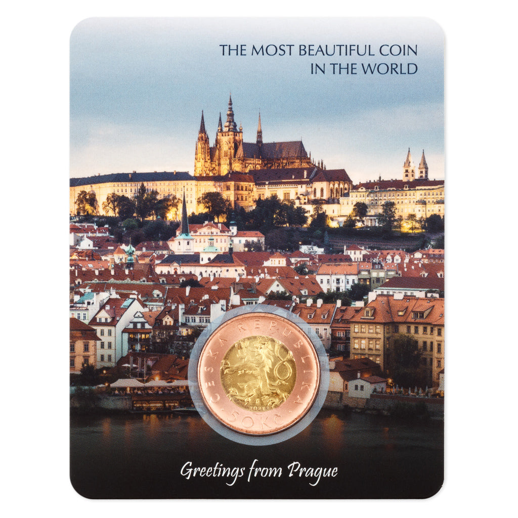 2025 Czech Republic 50 Korun Lion "Most Beautiful Coin in the World" in Card