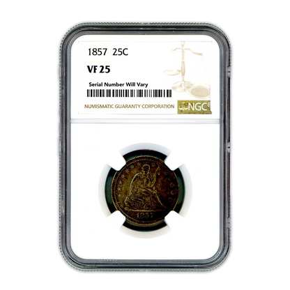 1857 Seated Liberty Quarter NGC VF25