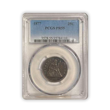 1877 Seated Liberty Quarter Philadelphia Proof - PCGS PR55