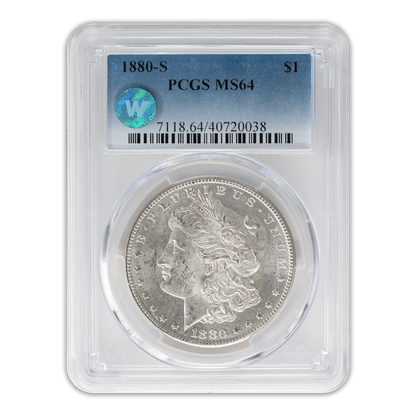 1880 Morgan Silver Dollar San Francisco - PCGS MS64 Sight White