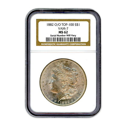 1882 Morgan Silver Dollar New Orleans - Vam 7 Doubled - NGC MS62