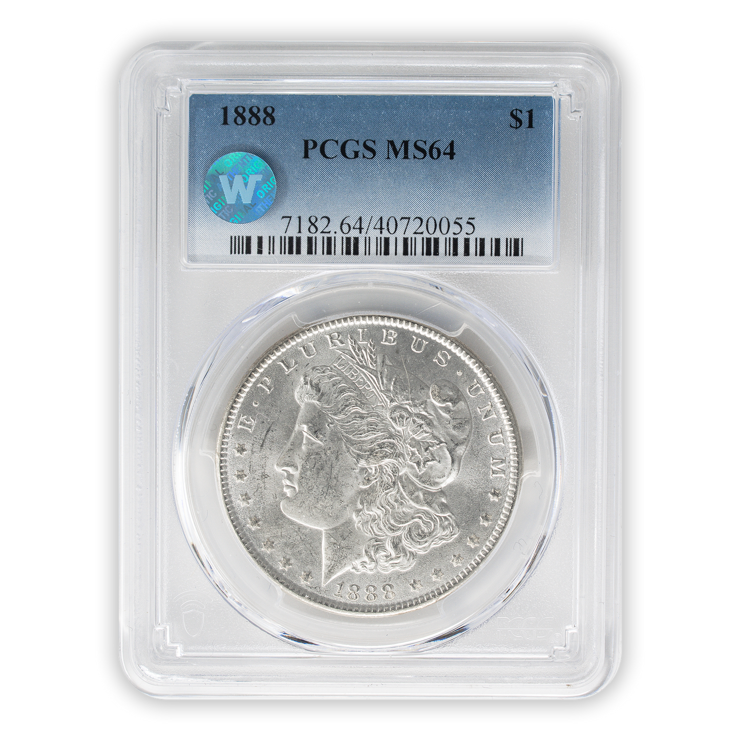 1888 Morgan Silver Dollar Philadelphia - PCGS MS64 Sight White