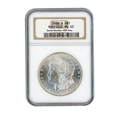 1888 S Silver Morgan Dollar Redfield San Francisco - NGC MS62
