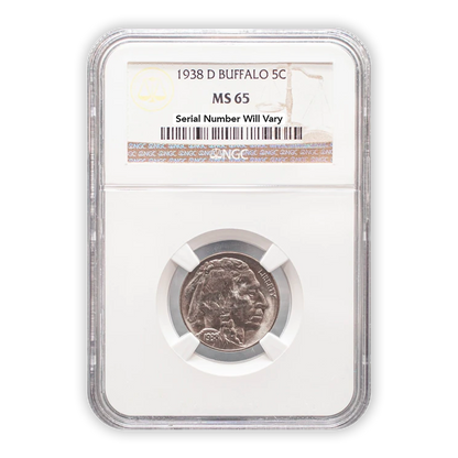 1938 D Buffalo Nickel Denver - NGC MS65