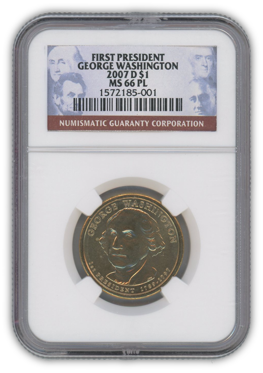 2007 George Washington Dollar Denver - NGC MS66 PL Prooflike