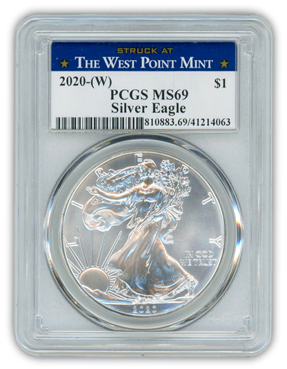 2020 (W) Silver Eagle - Business Strike - PCGS MS69 West Point Label