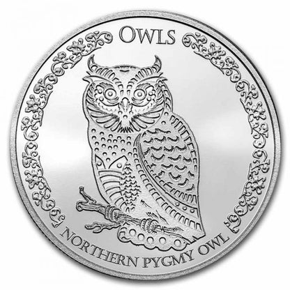 2021 Northern Pygmy Owl - 1 Oz Silver - Tokelau - Brilliant Uncirculated