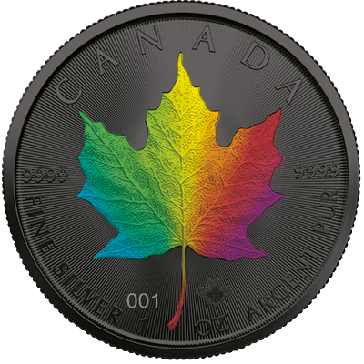 2022 Maple Leaf Black Ruthenium & Hologram 1 oz Silver