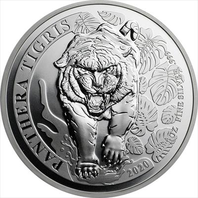 2020 Laos Panthera Tigris Fabulous 15 Privy Mark - 1 oz Silver 500 KIP Tiger BU