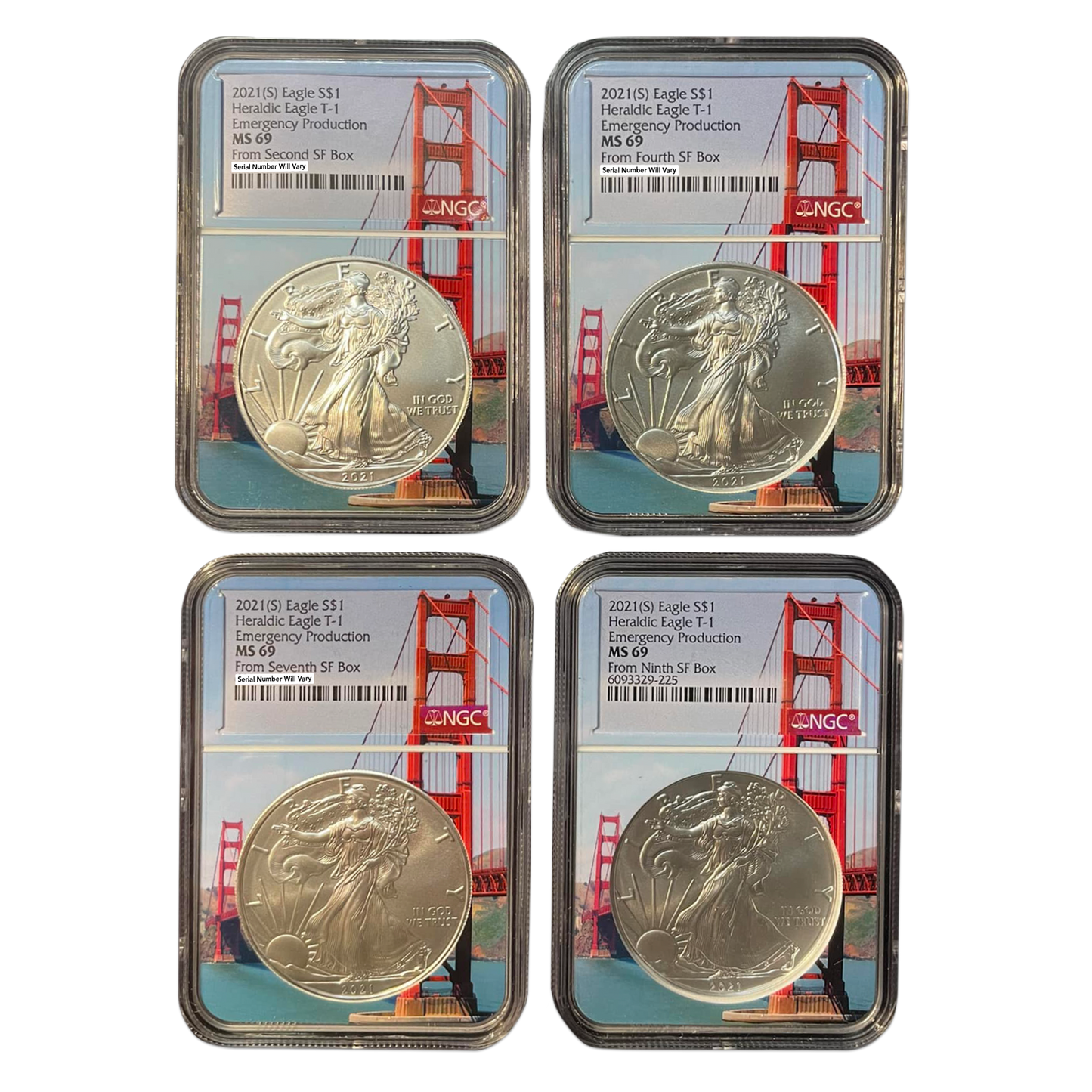 First Boxes S Mint Silver Eagles Hoard - NGC MS69